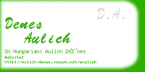 denes aulich business card